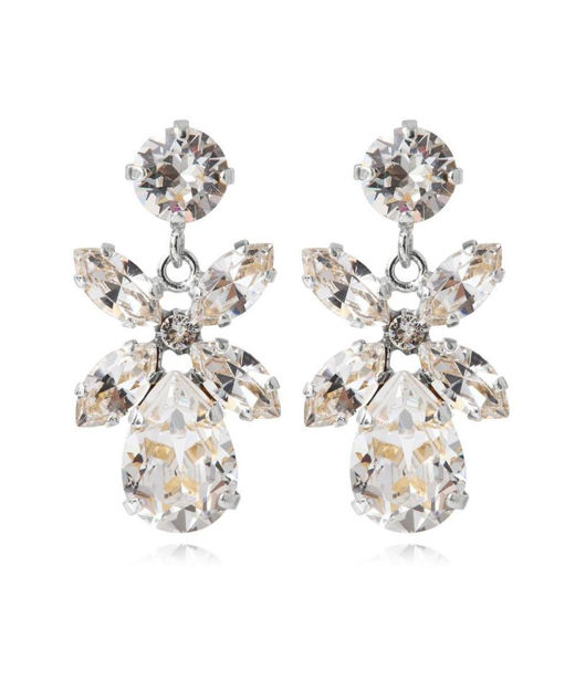 Mässingörhänge Mini Dione Crystal rodium