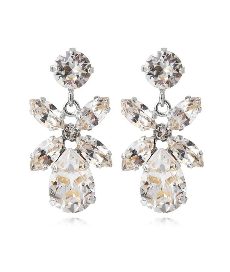 Mässingörhänge Mini Dione Crystal rodium
