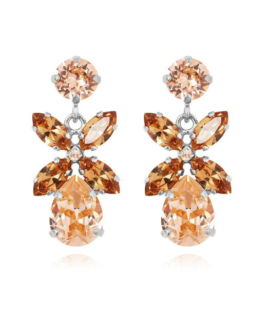 Mässingörhänge Mini Dione Topaz Combo Rhodium