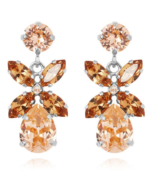 Mässingörhänge Mini Dione Topaz Combo Rhodium