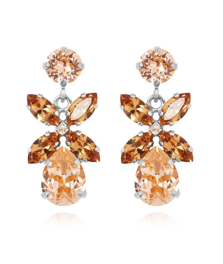 Mässingörhänge Mini Dione Topaz Combo Rhodium