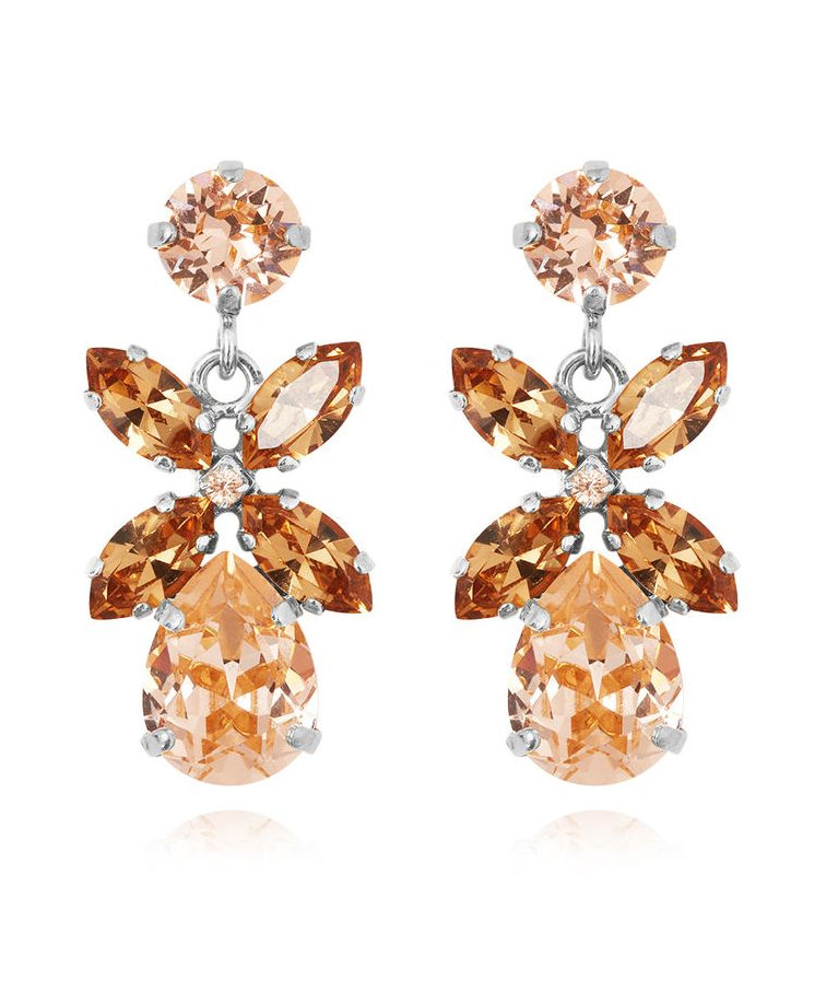 Mässingörhänge Mini Dione Topaz Combo Rhodium