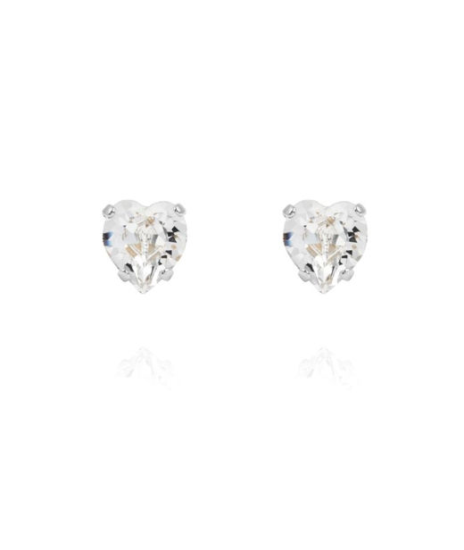 Mässingörhänge Heart Crystal Rhodium