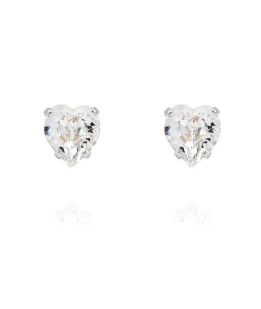 Mässingörhänge Heart Crystal Rhodium