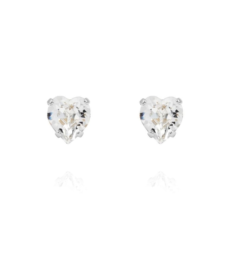 Mässingörhänge Heart Crystal Rhodium