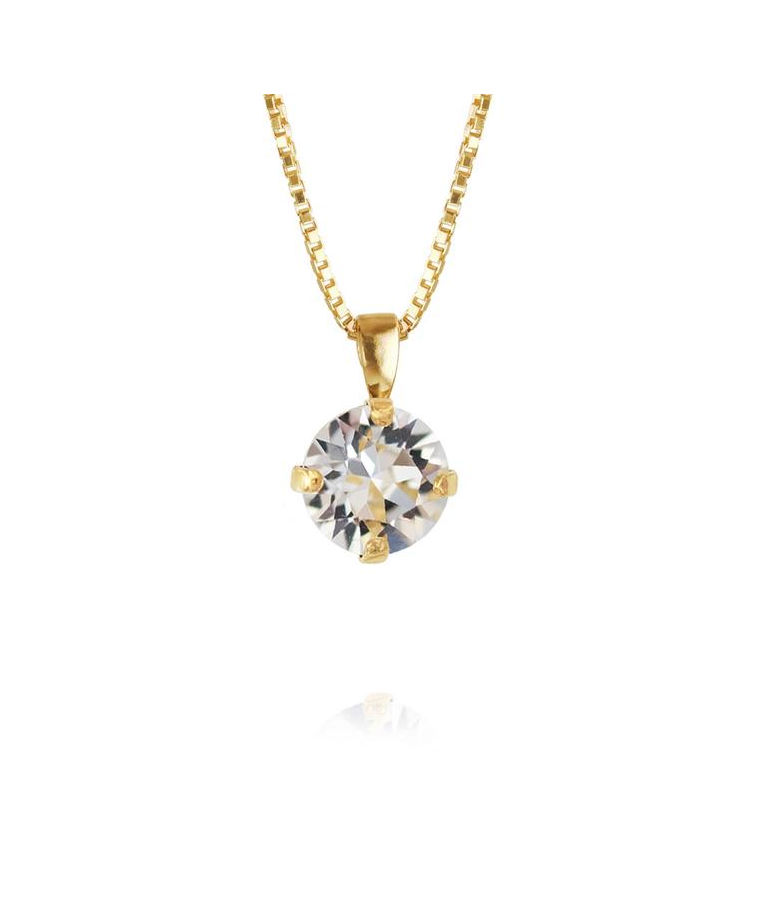 Mässingshalsband Classic Petite Crystal gold