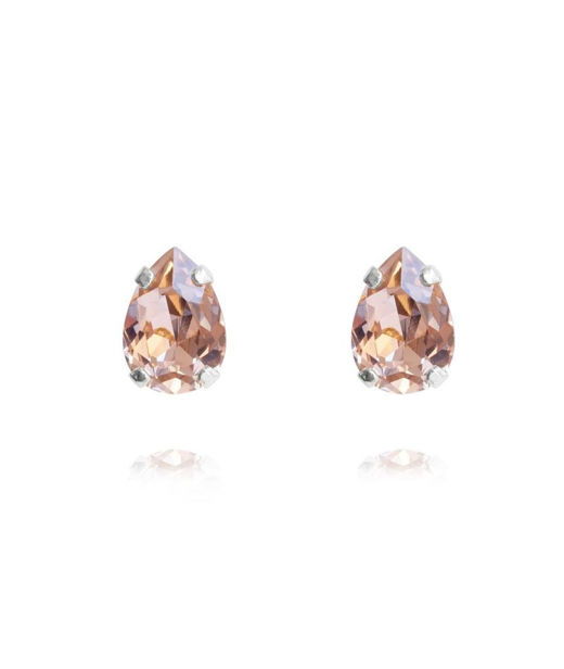 Mässingsörhänge Petite Drop Vintage Rose rhodium