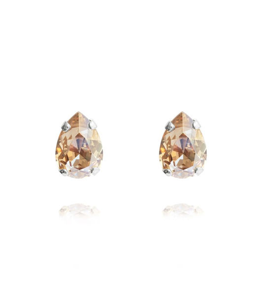 Mässingsörhänge Petite Drop GoldenShadow rhodium