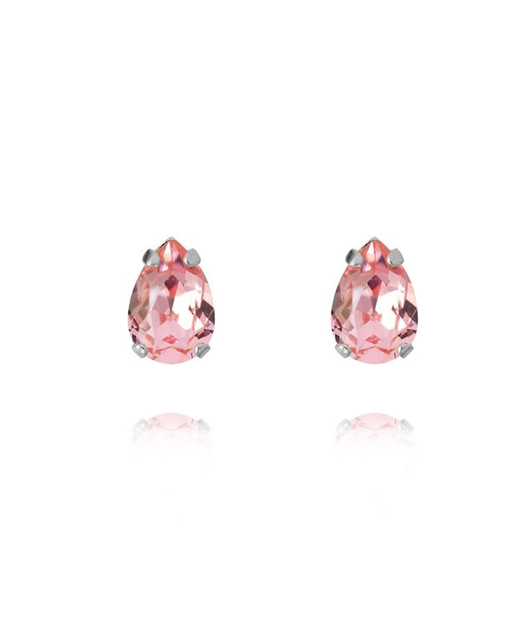 Mässingsörhänge Petite Drop Stud Light Rose Rhodium