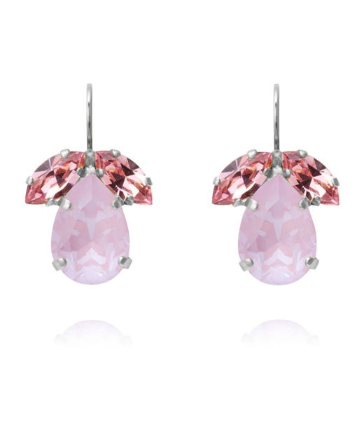 Mässingörhänge Timo Soft Pink Combo Rhodium