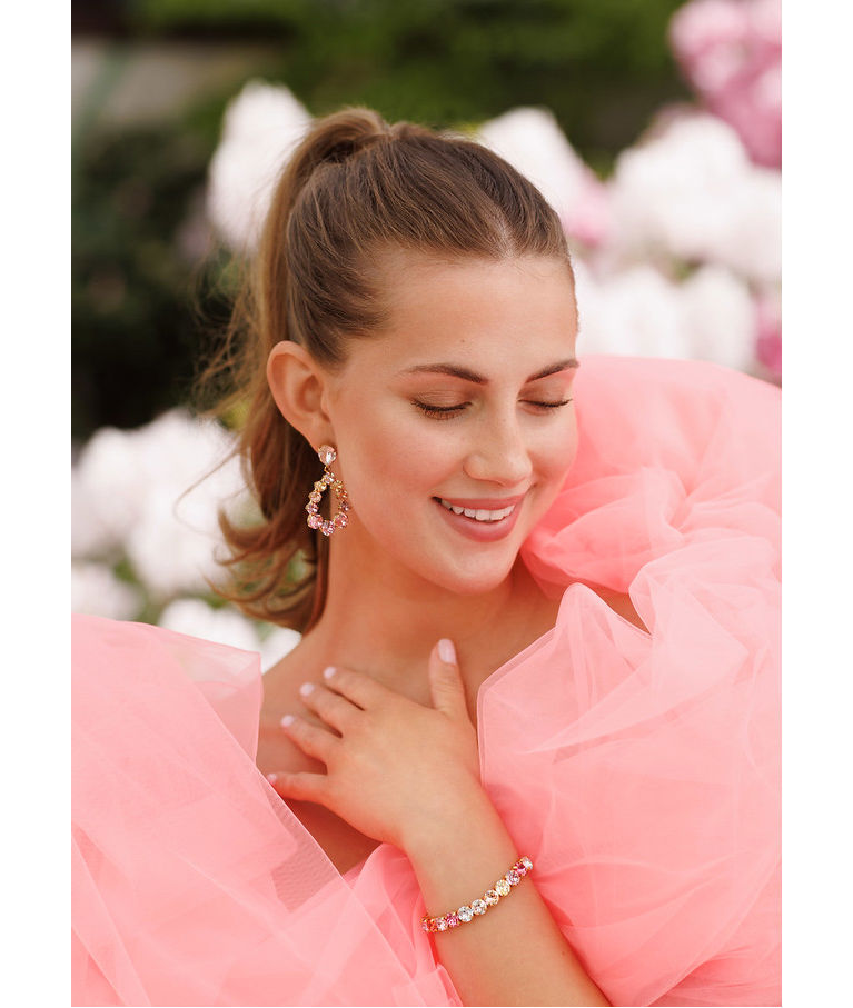 Mässingarmband Gia Stud Pastel Rainbow Combo gold