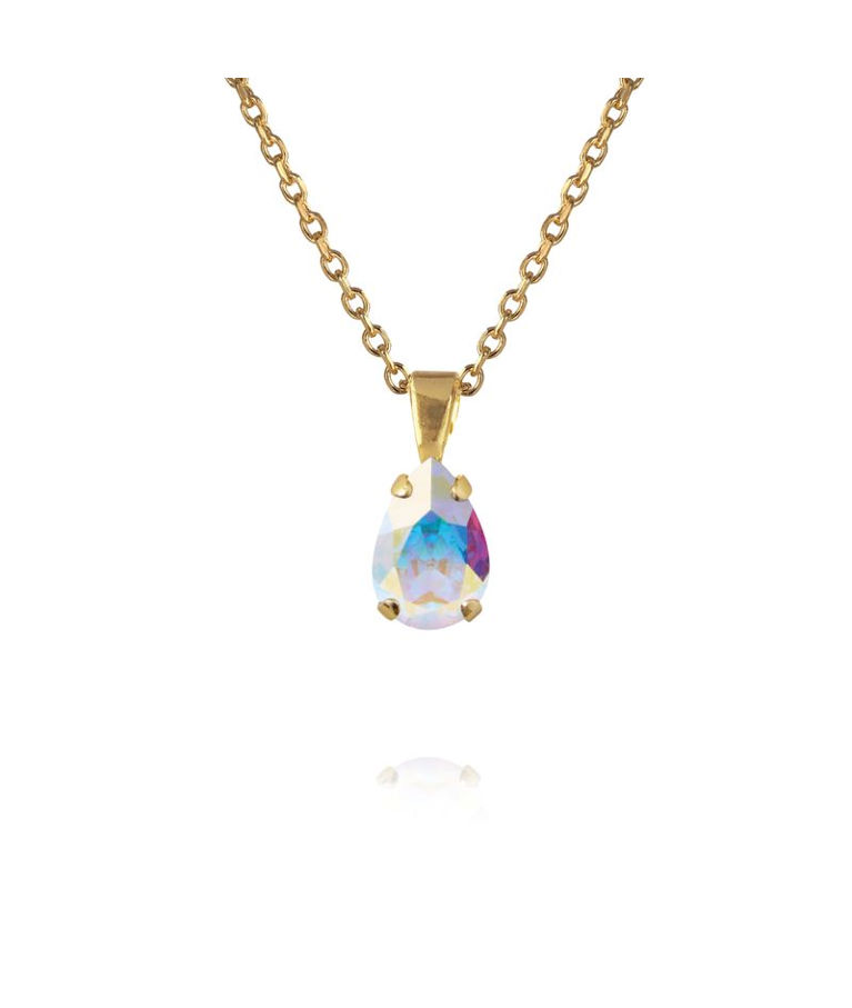 Mässinghalsband Petite Drop Aurore Boreale gold
