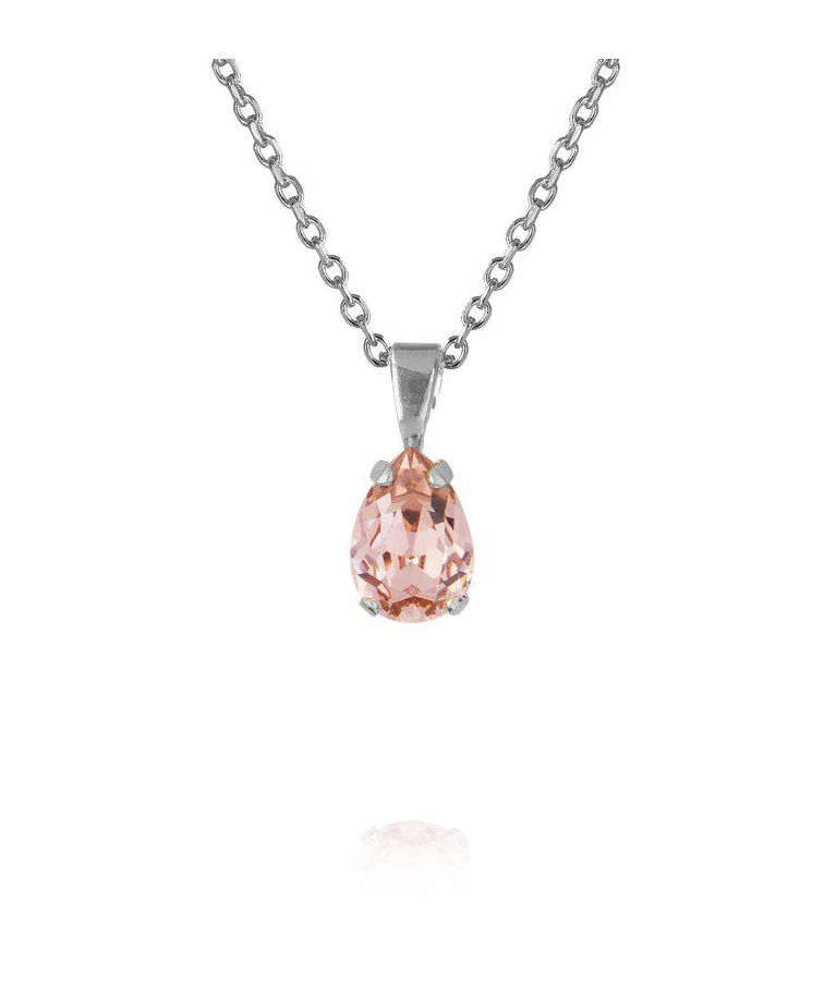 Mässinghalsband Petite Drop Vintage Rose rhodium