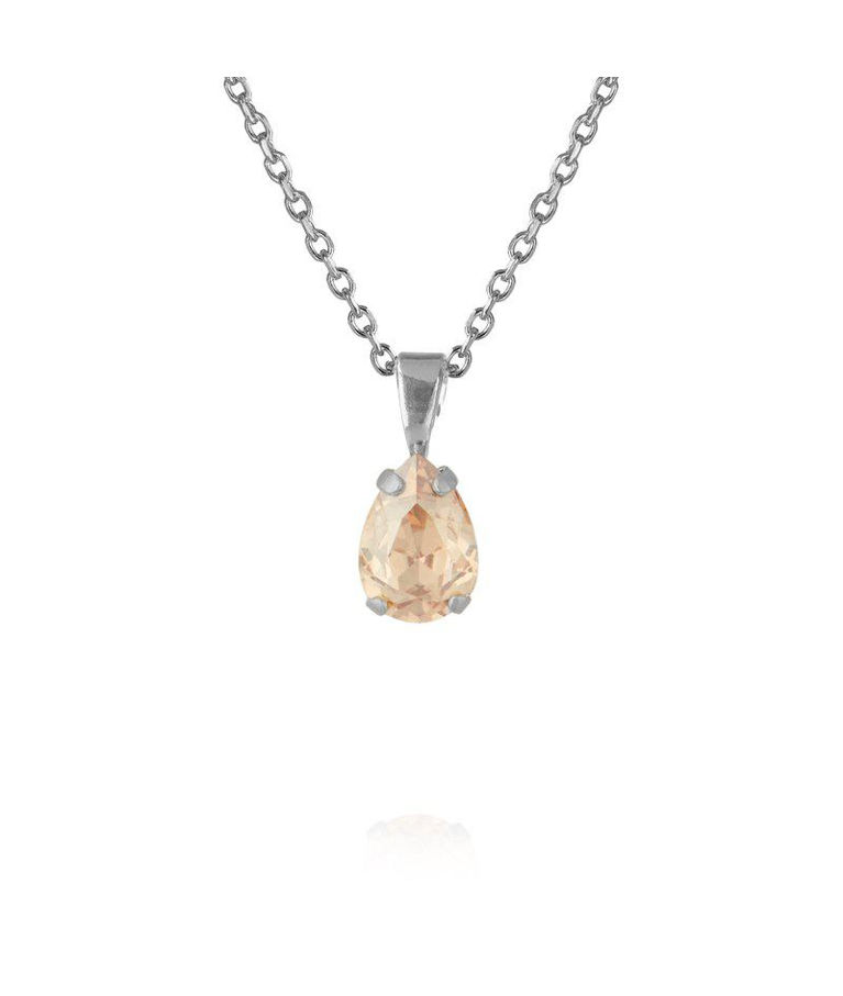 Mässingshalsband Petite Drop Golden Shadow rhodium
