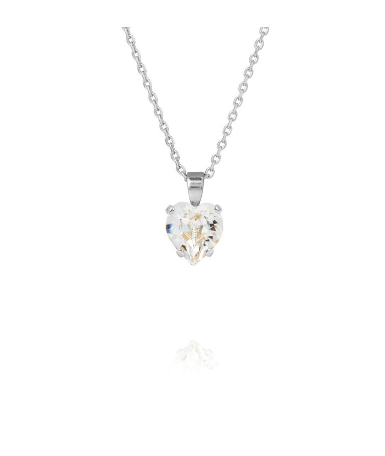 Mässinghalsband Heart Crystal