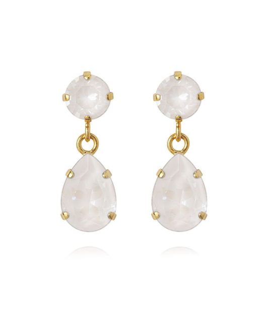 Mässingörhänge Mini Drop Electric White gold