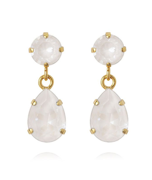 Mässingörhänge Mini Drop Electric White gold