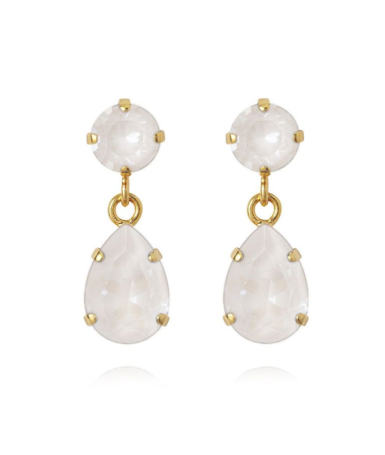 Mässingörhänge Mini Drop Electric White gold