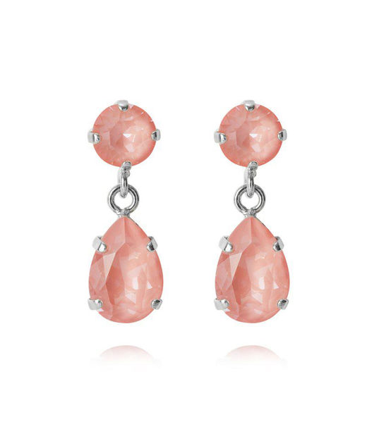 Mässingörhänge Mini Drop Flamingo Ignite Rhodium