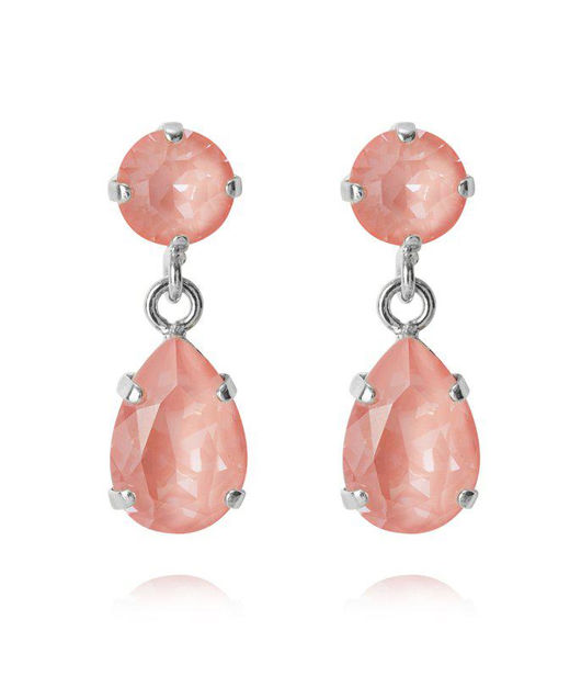 Mässingörhänge Mini Drop Flamingo Ignite Rhodium