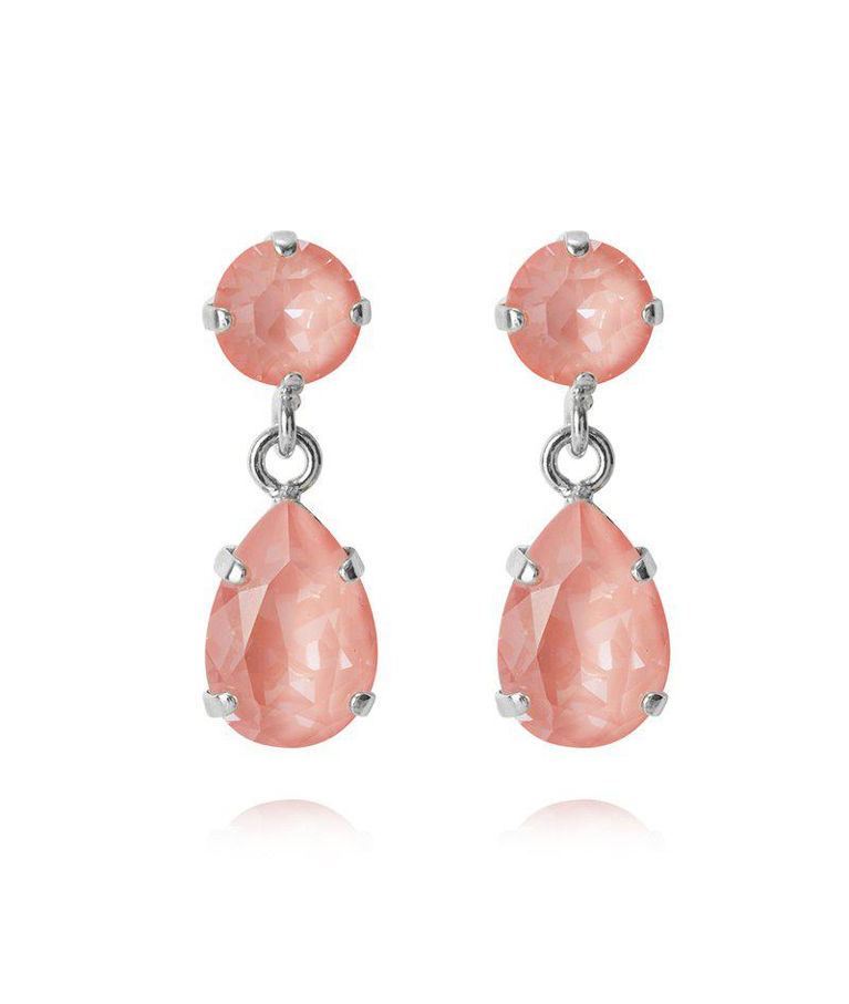 Mässingörhänge Mini Drop Flamingo Ignite Rhodium