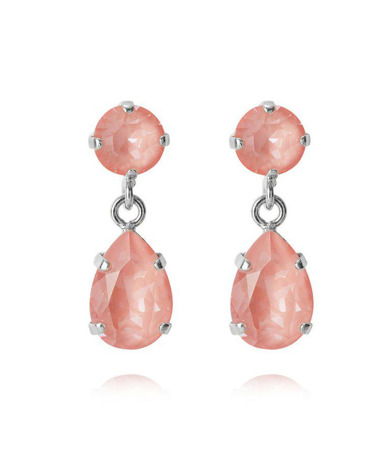 Mässingörhänge Mini Drop Flamingo Ignite Rhodium