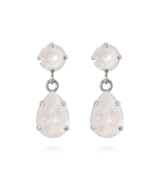 Mässingörhänge Mini Drop Electric White rhodium