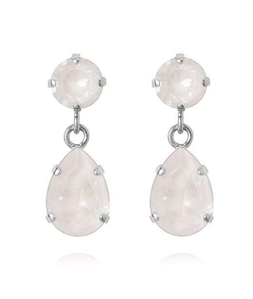 Mässingörhänge Mini Drop Electric White rhodium