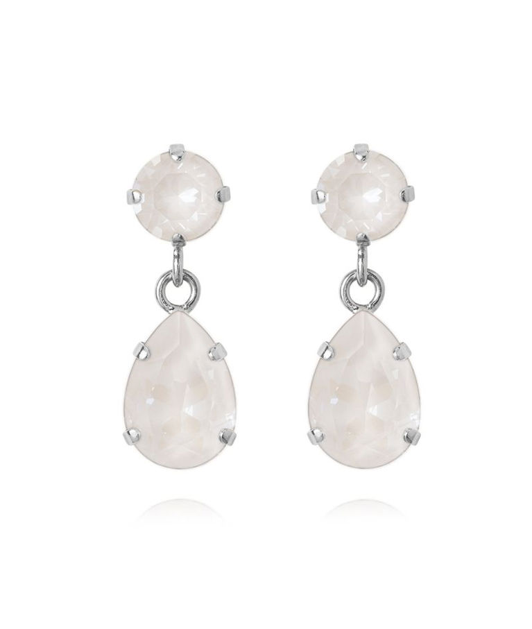 Mässingörhänge Mini Drop Electric White rhodium