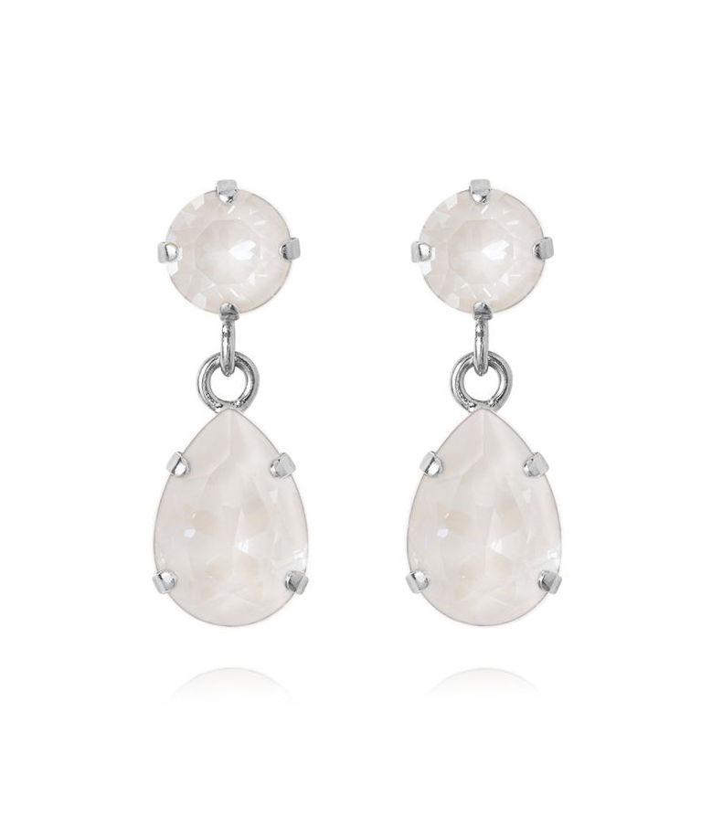 Mässingörhänge Mini Drop Electric White rhodium