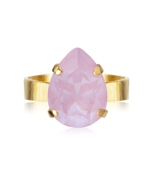 Mässingring Mini Drop Soft Pink gold
