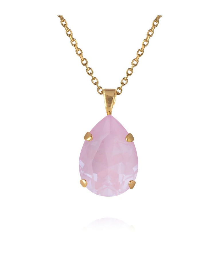 Mässinghalsband Mini Drop Soft Pink gold