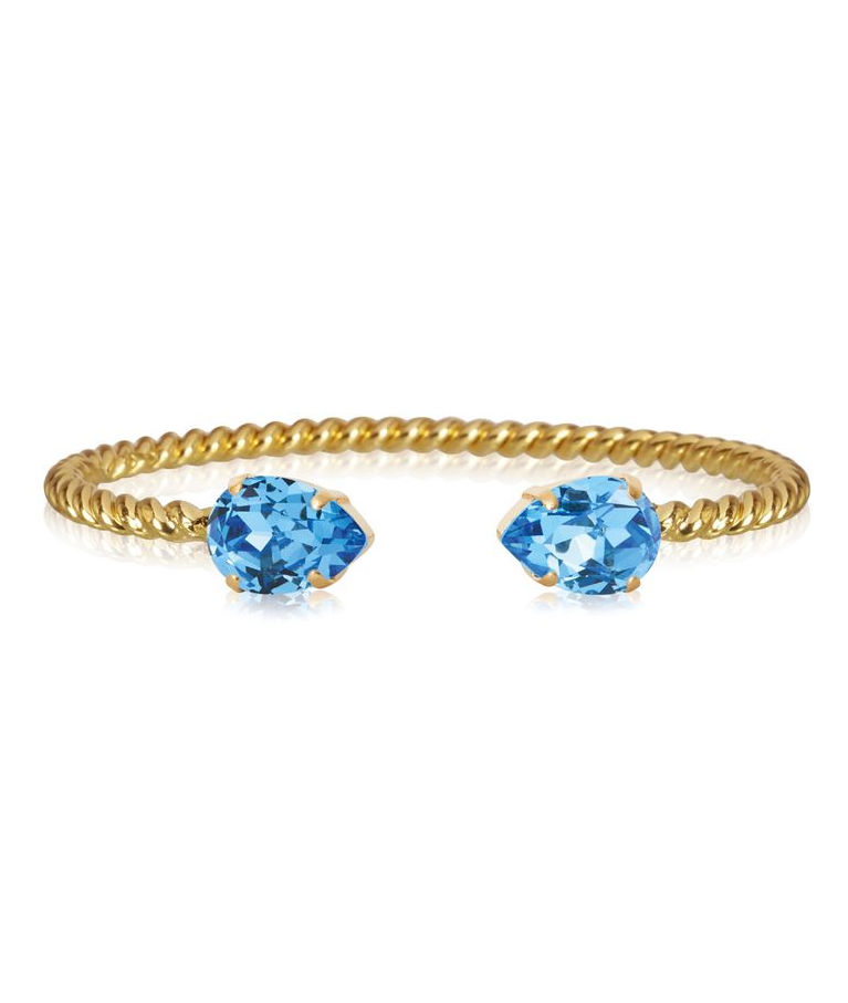 Mässingarmband Mini Drop Recreated Iceblue Gold