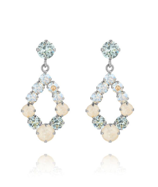 Mässingsörhänge MINI DELIA AZORE COMBO Rhodium