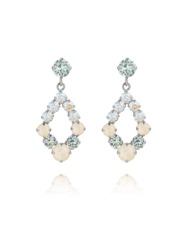 Mässingsörhänge MINI DELIA AZORE COMBO Rhodium