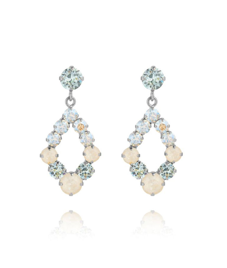 Mässingsörhänge MINI DELIA AZORE COMBO Rhodium
