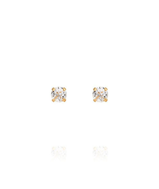 Mässingörhänge Mini Stud Crystal gold