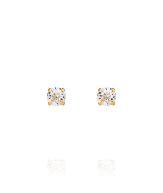Mässingörhänge Mini Stud Crystal gold