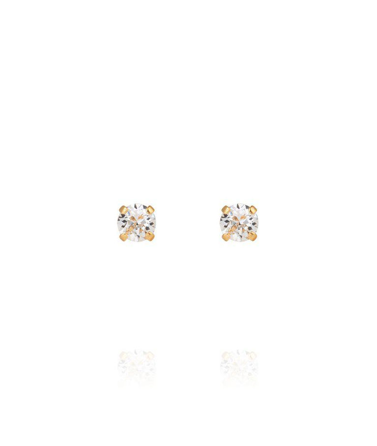 Mässingörhänge Mini Stud Crystal gold
