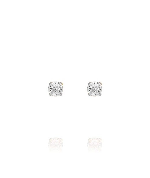 Mässingörhänge Mini Stud Crystal rhodium