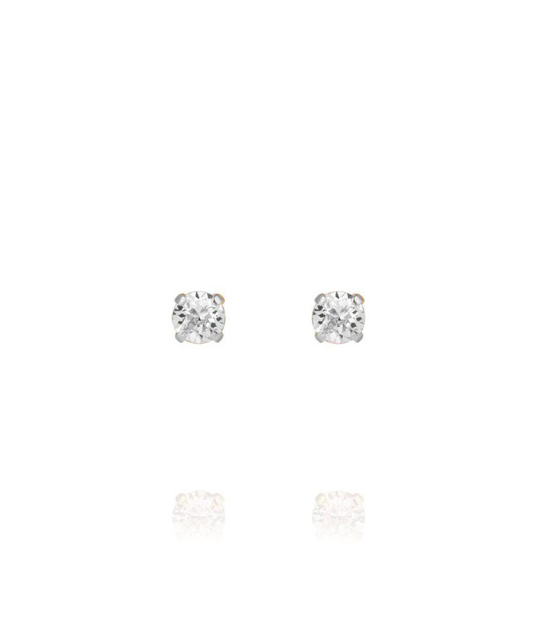Mässingörhänge Mini Stud Crystal rhodium