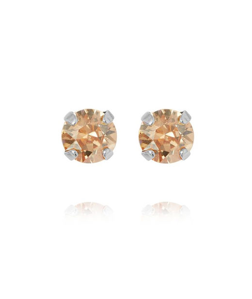 Mässingörhänge Mini Stud Golden Shadow Rhodium