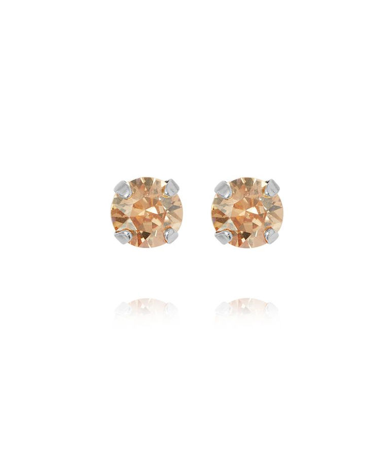 Mässingörhänge Mini Stud Golden Shadow Rhodium
