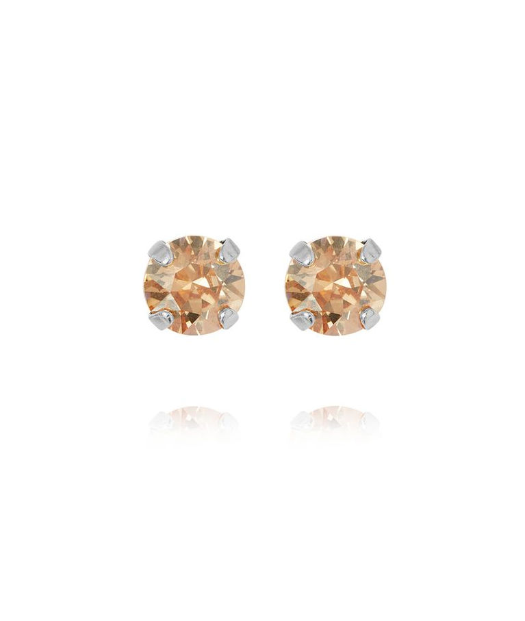 Mässingörhänge Mini Stud Golden Shadow Rhodium