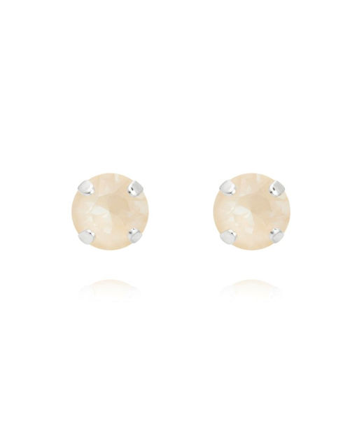 Mässingsörhänge MINI STUD LINEN IGNITE Rhodium