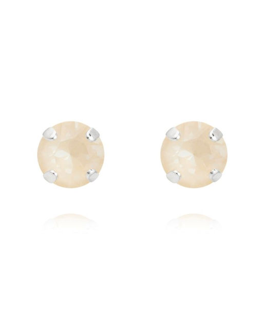 Mässingsörhänge MINI STUD LINEN IGNITE Rhodium