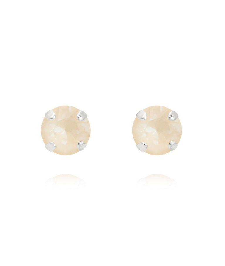 Mässingsörhänge MINI STUD LINEN IGNITE Rhodium