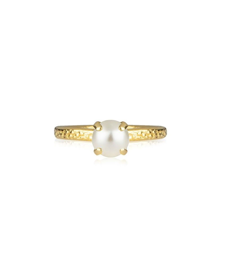 Mässingring Natti Pearl gold