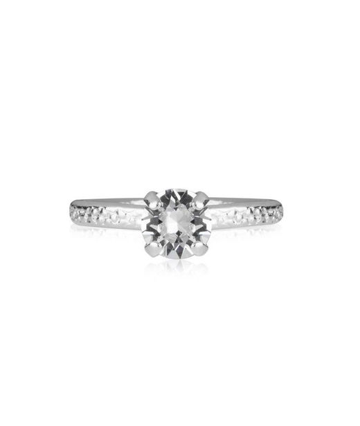 Mässingring Natti Crystal rhodium