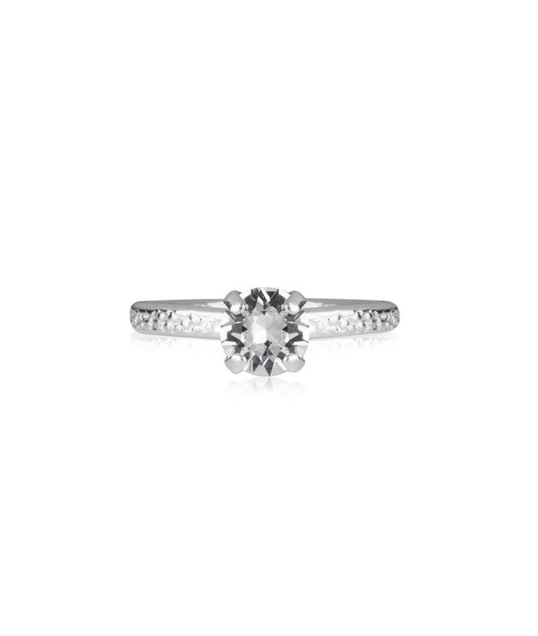 Mässingring Natti Crystal rhodium
